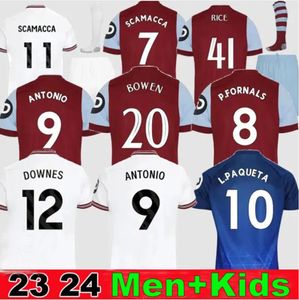 RICE LANZINI 23 24 футбольные майки WEST 2023 2024 Hams BOWEN 7 SCAMACCA KEHRER BENRAHMA ANTONIO FORNALS EMERSON WARD-PROWSE мужчины дети футбольная форма