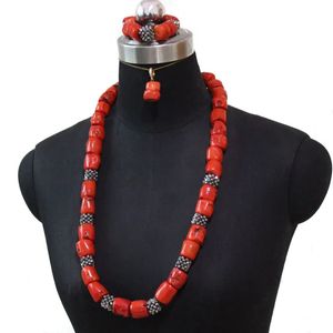 Dudo Jewelry Set 13-14mm African Coral Beads For Women 2024 Diamond Wedding Party