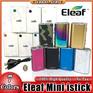 100% oryginalny zestaw Eleaf Mini Istick Bateria 10 W 1050 mAh dla 510 gwintu bateria Mod 7 colors CVT TOP TWICE Regulowane napięcie ESMA-T VAPE PEN CABLE EGO