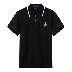 Polos Qualitätsmarke Pony Stickerei Polo -Hemden Herren Polo -Hemden Designer Streifen stehend gesticktes Teddybärenkragen Cotton Fashion Mens Polo 395