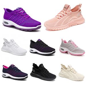 Новая мужская и женская обувь для пешего туризма и бега на плоской подошве с мягкой подошвой, модная фиолетовая, белая, черная, удобная спортивная обувь с цветными блоками Q68-1 GAI