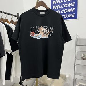 Camiseta feminina e masculina de algodão estampada 2024ss