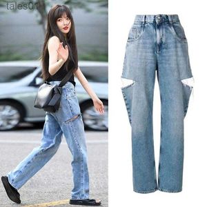 Women's Jeans Jeans Denim Straight Celebrity Woman Designer Alternative Luxury Clothes 240304