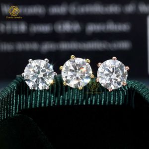 18K Vitt guldgul guld Rose Gold 5mm-7.5mm Lab Grown Diamond Earrings Studörhängen för kvinnliga män