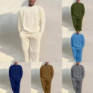 Men's Tracksuits Men Suits Summer Autumn Knit Pullover Tops Pants Shorts Two-piece Sets Streetwear Sweatshirts Casual Clothes Sweatpants