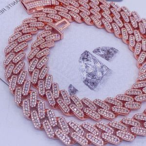 Nowy styl okrągły Diamond łańcuch kubański 13 mm srebrny srebrny 925 w pełni lód z łańcucha kubańskiego łańcucha bioder biżuterii