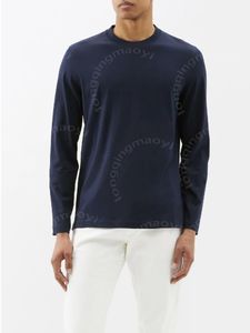 Brunello Cuccinelli Man Shird With Logo Mens Tshirt Spring and Summer Cotton Round Neck Long Sleeve Shirts