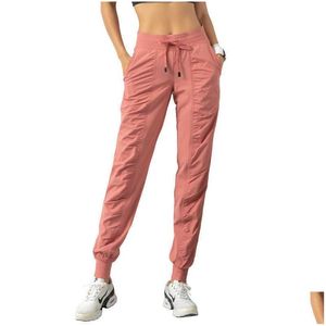 Yoga-Outfits Atmungsaktive Sporthose Gym Kleidung Damen Jogger Quick Dry Slim Lose Lauftraining Fitness Leggings Nine Point Po Dhwmn