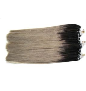 T1BGREY REY ombre Human Hair 300g Micro Bead Hair Extensions 1gs Silver Ombre Micro Hair Extensions 300s 7A Micro Loop Brazilian5870482