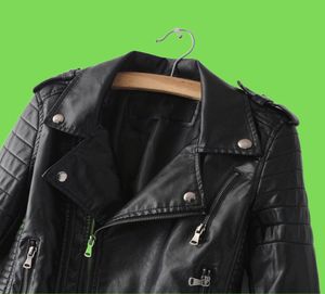 Women039S Leather Faux Wmoen Jacket Spring Autumn Wid Down Collar dragkedja Vintage Outwear Ladies Biker Moto Short Coats Femal7960769