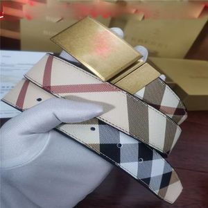 Projektant Pasek Modny Modna Złote Srebrne Paski klamry Plaid Design Mens Pass Dżinsy