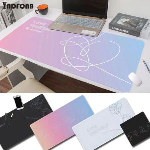 Almofadas YNDFCNB Love Yourself Flower Kpop Cool Tamanhos Grandes DIY Personalizado Mouse Pad Tamanho para Cs Go LOL Game Player PC Computador Laptop