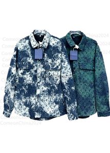 Mens Denim Jacket 2024 Autumn Fashion Brand luxury Monograms Washed vintage Jacquard worn-out Men Women Casual Long Sleeve Shirt Jacket Coat Size M-3XL