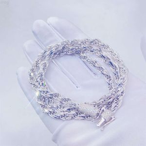 Custom Made Rapper Luxury Hiphop Jewelry 925 Sterling Silver Vvs Moissanite Diamond Lock Rope Chain