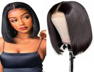 13x4 Bob Wig Peruvian Straight Short Lace 전면 인간 머리 가발이 가공되지 않은 페루 스트레이트 밥 가발 816inch2535496