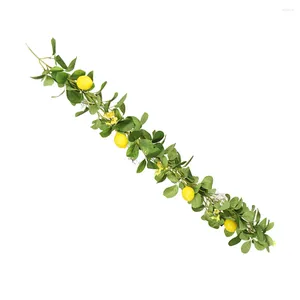 Dekorativa blommor Cane Home Decor Summer Front Door Simulation Garland hängande Silk Flower Fruit Yellow Festival