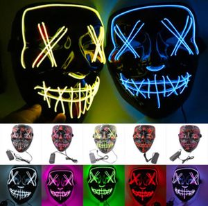 Maschera illuminata a LED di Halloween Molte opzioni Maschere per cosplay per feste The Purge Election Year Maschere divertenti Glow In Dark o Horror4490923