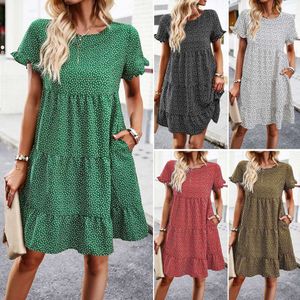 Diyun US Station Leisure Vacation Printed Dress 2023 Spring/summer Elegant Pastoral Style