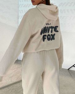 Ny träningsdräkt White Designer Fox Hoodie Set Two 2 Piece Set Women Herrkläder sportig långärmad tröja med huvtraktioner Spring Autumn Winter SMA 66