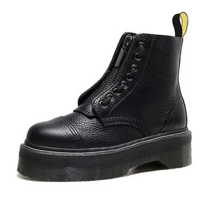 Lüks tasarımcı 2024 Yeni Botlar Erkekler Kış Boot Snow Boot Boot Klasik Siyah Boot Düz Renk Gerçek Seyahat Deri Kadınlar Alt Martin Chaussures Açık Ayak Bileği Ayakkabıları