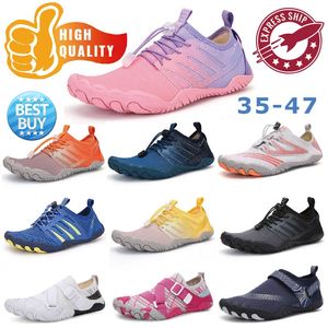 Feminino masculino de secagem rápida respiração águas sapatos tênis de praia meias antiderrapantes tênis piscina casual gai macio confortável sapatos esportivos rosa azul