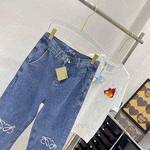 Damen-Jeans, Frühlings- und bedruckte Beinjeans, Denim-Stoff, bequeme Form, kann keine Ballbein-Version der Freizeitmode sein.CC 240304