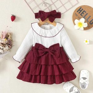 Vestidos para meninas de 1 a 3 anos, vestido de princesa xadrez de manga comprida, linha a, linda festa para crianças pequenas, primavera e outono