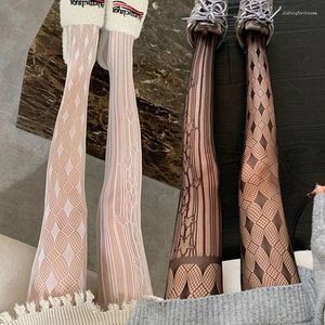 Women Socks Sexy Black Grid Diamond Pantyhose Lace Striped Stocking Leggings Lolita Gothic Mesh Tights Classic Pattern Fishnet Hosiery