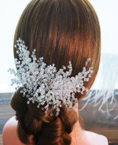 Impressionante pente de cabelo de noiva de cristal transparente de alta qualidade acessório de cabelo para festa de casamento evento formal headpiece9912199