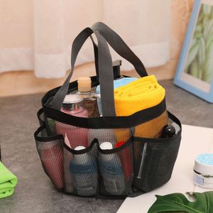 Handheld Mesh For Makeup, Travel, Storage, Toiletries, Large Capacity, Portable, Multi Pocket Beach Bag, Swimming Bag 194903