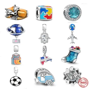 Pietre preziose sciolte 2024 Moda Argento 925 Perline di fascino Volpe Viaggio Calcio Ciondolo Misura Braccialetti originali Fai da te Fine Europa Gioielli regalo