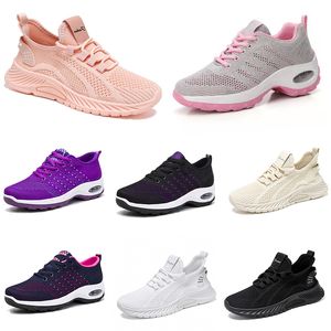 Sapatos masculinos caminhadas novas mulheres correndo sapatos planos sola macia moda roxo branco preto confortável esportes bloqueio de cor q54 gai 853 wo