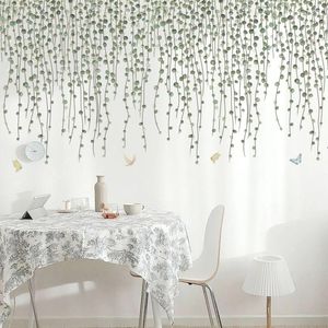 Duvar çıkartmaları 62 84cm Nordic Yeşil Yaprak Vine Oturma Odası Yatak Odası Kanepe TV Arka Plan Dekor Baston Çıkartmalar Ev