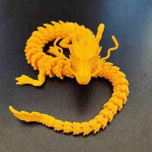 3d impresso dragão articulado chinês flexível realista feito ornamento modelo de brinquedo decoração de escritório em casa decoração crianças presentes 240219