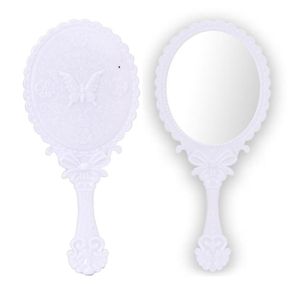 1st Ny mode vintage fjärilsmönster makeup spegel oval hand hållen damer flickor makeup skönhet verktyg 2 storlekar topp 7018362
