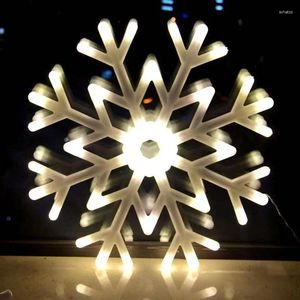 Julekorationer 1 st led snöflinga ljus utomhus lampa vattentätt Xmas Tree Pendant Drop Party Garden Plant Ornament med EU Plug