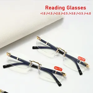 サングラス2024リムレス長方形の女性がメガネを読んでいる女性のための老年後の老朽化