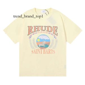 Rhude Shirt Mens T Shirt Designer Shirt High Quality Tess Designer Casual Fashion Short Sleeve Europe America Men Women Round Neck Tshirts US Size S-XL 7952