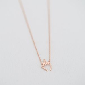 Fashionable finger pendant necklaces Uncivilized gestures middle finger pendant necklaces Originality style necklaces first gift f305i