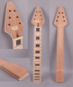 Unfinished electric guitar neck 22 fret Mahogany Maple Fretboard 2475 Inch Flying V 7307291462