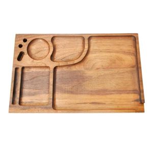 Honeypuff Square Shape Wood Rolling Tray Cigarett Tobacco Herb Grinder Tray 190295 MM Handgjorda trärulle Tray Tobacco Pipe Acces4640287