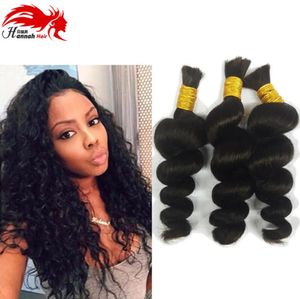 Cabelo humano para micro tranças cabelo brasileiro não processado onda solta extensões de cabelo em massa 3 pacotes 150gram5308292