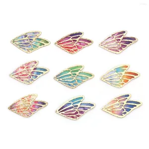 Pendant Necklaces 5 PCs Fabric Pendants Butterfly Wing Gradient Charms Women Fashion Elegant DIY Jewelry Making Gifts Accessories 3cm X