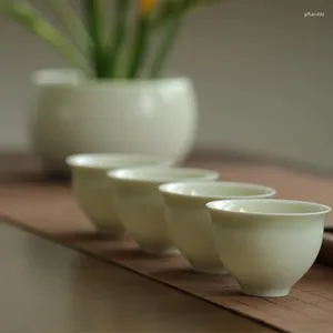 Tea koppar Jingdezhen gräs och trä grå japansk stil handgjorda kopp kinesiska singel skålteoppen