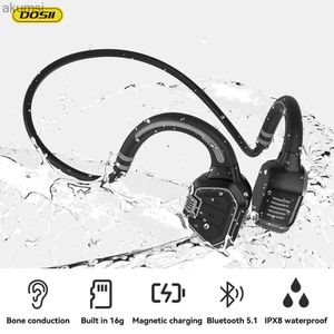 Cell Phone Earphones NEW Bone Conduction Earphone IPX8 Waterproof Wireless Headphones Open Ear Sports Outdoor Swimming Headsets For YQ240304