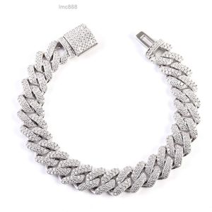 14mm Silber kubanische Kette Halskette Armband Moissanit kubanische Gliederkette Iced Out Vvs Moissanit Diamant kubanische Gliederkette auf Lager