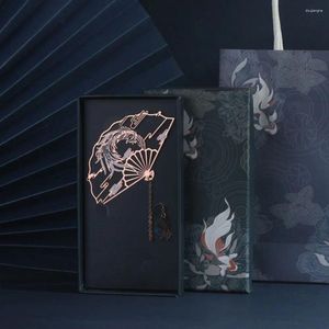 Presente de estudante estilo chinês marcador de livro clipe de metal marca de paginação