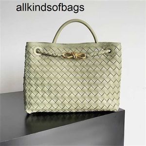 Borsa Andiamo Borsa BottegVenets Borse intrecciate in vera pelle Borsa B Family 8line originale lavorata a maglia 2023 Fibbia Donna Borsa a tracolla singola portatile verde OfWQ