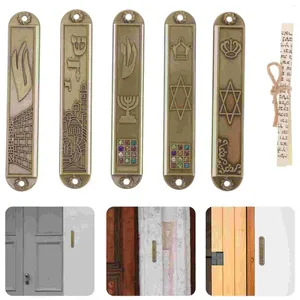 Curtain 5 Pcs Door Scroll Holy Pillar Office Decor Metal Mezuzah Symbols Vintage Tranquility Religious Gift Catholic Retro Decorative