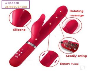 36 Frequenzen weiblicher Masturbator vibrieren rotierender Dildo automatisch gepumptes USB -Lade -Silikon -Delphin -Vibrator Dong Dropsh3322289